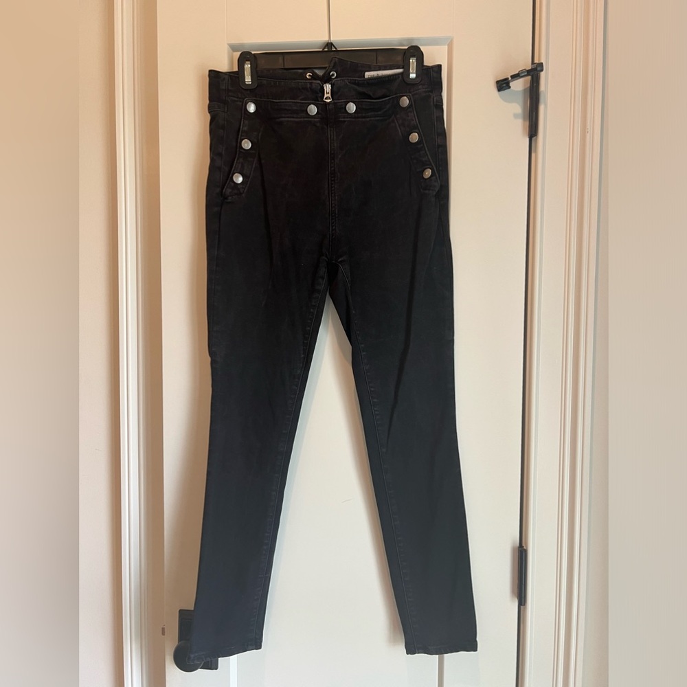 Rag & bone black jean silver accent buttons size 28